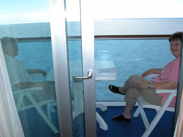 On ship balcony