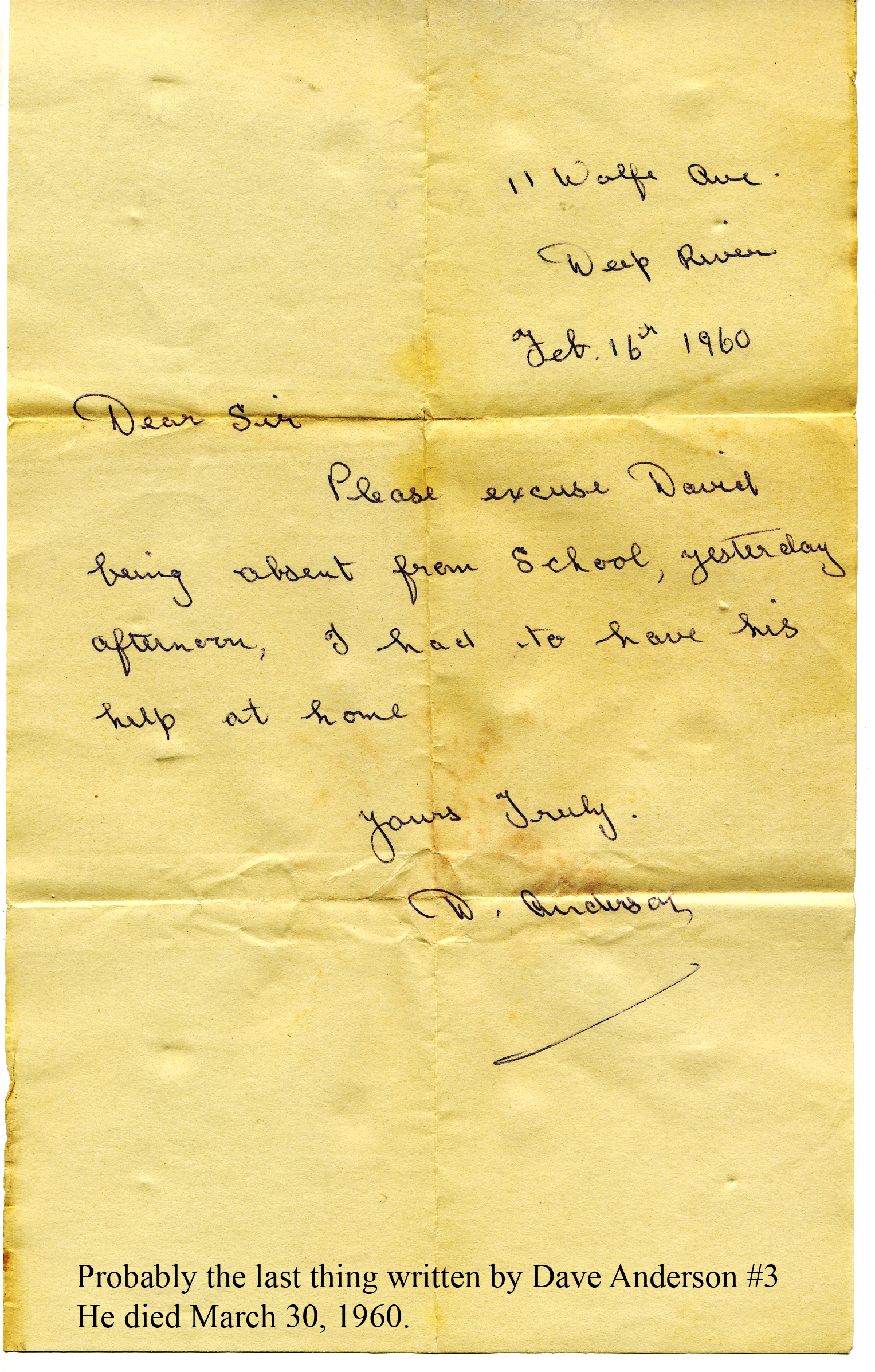 school note Feb 1960