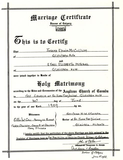 marriage certificate Edwin McCallum