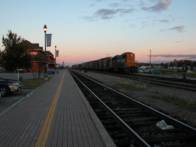 Evening train in Cochrane 2004-08-23
