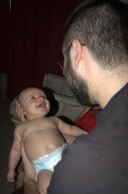 Huxley Smiling with Dad
