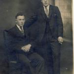 18 year old James standing with friend Duncan anderson no relative
