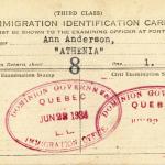 Annie immigration card June 22 1934