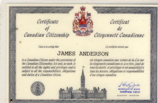 citizenship pocket card james