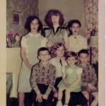 Lily Woo, Mary Anderson, Kim Woo, Lorne Vallis, Joyce, Marggie Valis & Greg Vallis Foster children June 1953 Verdun Quebec