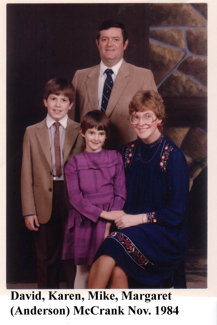 Mike, Margaret, David Karen McCrank 1984