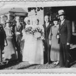 Wedding Sept 21,1935 left to right Mr Mrs Miller, George & Isobel Anderson, Mifs Petsnick, Dave3, Dave2