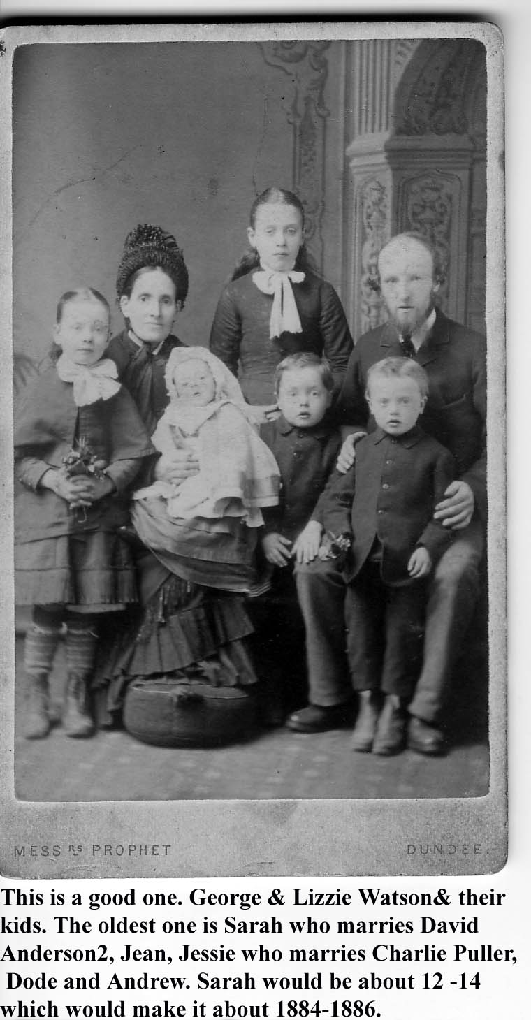 George & Lizzie Watson & Family 1884-86