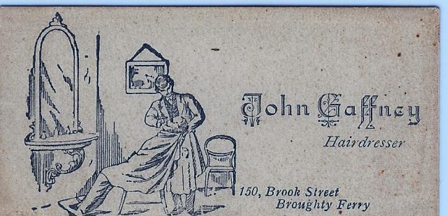 Gaffney, John (grandpa) calling card   abt. 1905-06 Scotland