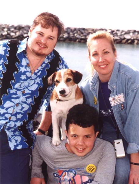 Anderw & lara with stephen and Eddie the dog from fraiser
