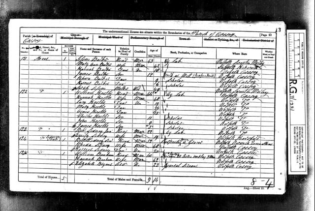 1861 census Sisson Barber (Isobels grandfather)